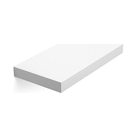 Étagère flottante, étagère murale pour livres, photos, objets de collection, étagère de bureau murale, 40 x 20 x 3,8 cm, MDF, pour salon, cuisine, couloir, chambre, salle de bain, blanche LWS24WT (1/5)