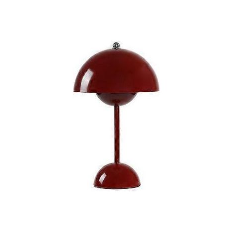 Wiederaufladbare LED-Tischleuchte mit Touch-Schalter, Blumenknospen- und Pilzdesign, Wohnzimmerdekoration, Schreibtisch-Nachttischlampe (Weinrot) (1/5)