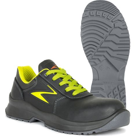 Pezzol Shelby S3 scarpe da lavoro basse invernali antinfortunistiche N.46 in pelle idrorepellente nera/giallo fluo metal free made in Italy Nero + Giallo 46 (1/5)
