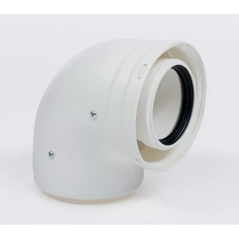 Atlantic – Coude adaptateur ventouse 90° 60/100 à 80/125 – Polypropylène résistant – Système ventouse pour chaudières et PAC