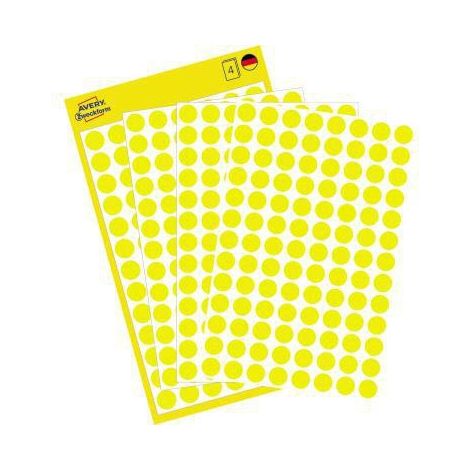 Etiketten 3013 Markierungspunkt Ø8mm gelb 416 Stück (1/4)