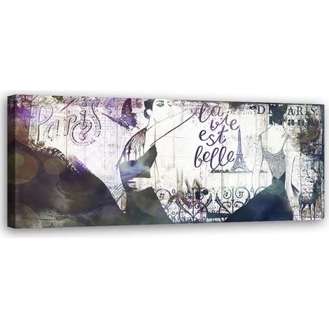 Tableau sur toile Collage France Femme 90x30 (1/5)