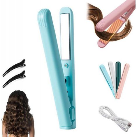 Mini Fer à Friser - - 2025 - Double Usage - Bleu - Outils de Coiffure (1/5)