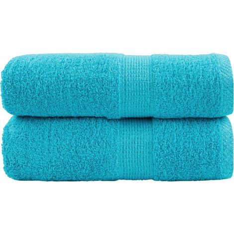 Serviettes d'invités haut de gamme SOLUND, lot de 2, turquoise, 30 x 50 cm, 600 g/m²
