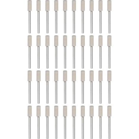 40pcs Points Mandrin Montés En Laine Felt Tête 5mm Tige 1/8 Pouce (1/5)
