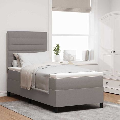 Boxspringbett mit Matratze Taupe 100 x 200 cm Stoff (1/5)