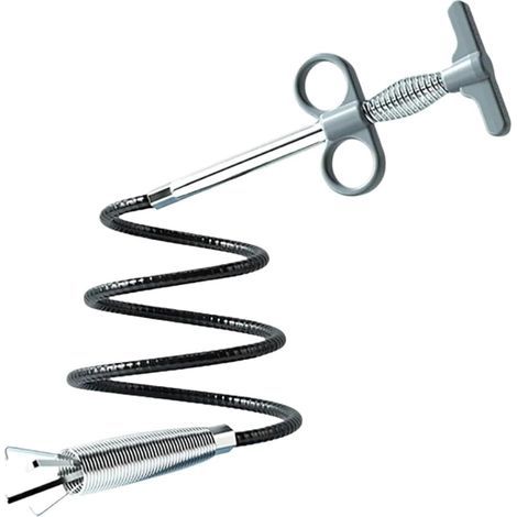 60cm Gray Snake Shape Sewer Pipe Dredge Four-claw Spring Dredge Tool Kitchen Bathroom Sink Drainage