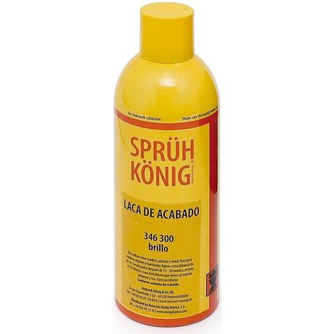 laca de acabado en spray. base nitrocelulósica. acabado brillo. aerosol. sellado reparaciones. 400 ml - konig
