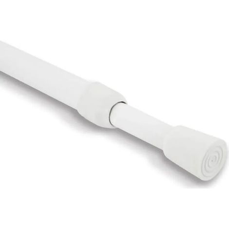 Tringle à Rideau. Tige en Métal. Extensible. Montage Sans Vis ni Perçage. Diamètre 20/23 mm. Longueur 60-110 cm. Blanc (1/5)