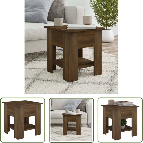 The Living Store Table basse chêne marron 40x40x42 cm bois d'ingénierie - Table Basse - Meuble Salon - Table D'appoint - Table En Bois - Mobilier Contemporain (1/5)