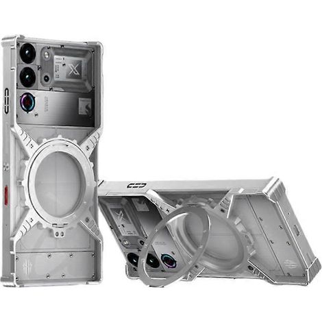Étui pour téléphone NUBIA 10PRO sans bordures en aluminium, support de refroidissement Red Magic 9P, étui métallique lumineux (argent spatial) ( ) (1/2)