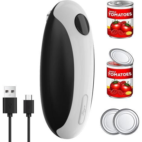Ouvre-boîte électrique portatif rechargeable, ouvre-boîte et ouvre-bouteille automatique (1/5)