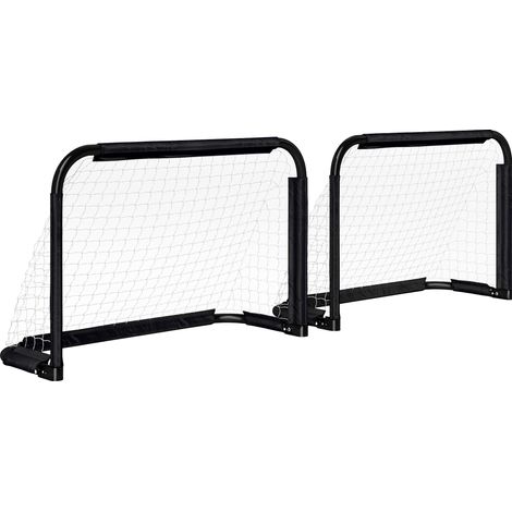 Set mit 2 faltbaren Fußballtoren mit Metallrahmen 90 x 36 x 60 cm, schwarz (1/5)