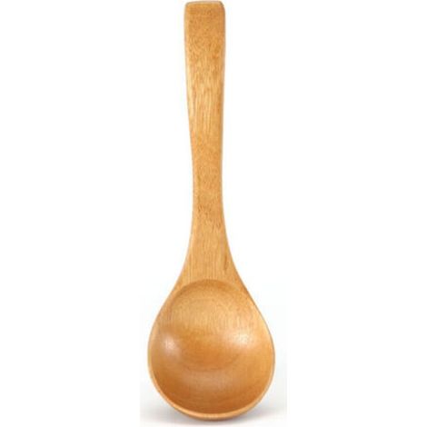 Cuillères en bois naturel, cuillères à long manche, ustensiles de cuisine, cuillères à long manche de style japonais, grandes cuillères à soupe en bois (1/5)