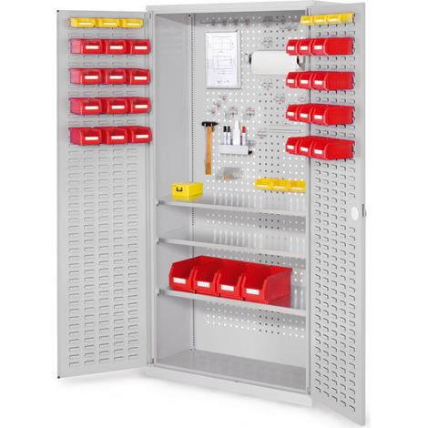 Kappes ®RasterPlan Werkzeugschrank 1950x1000m Modell 6 Tiefe 410mm Schlitzplattentüren lichtgrau