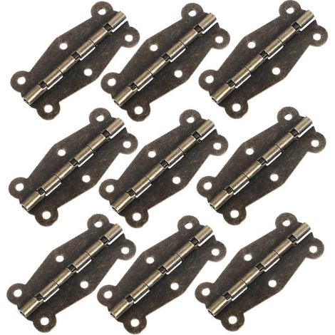 SHINEOFI Lot de 30 charnières papillon antiques pour porte de placard ou boîte à outils (cachées) (1/5)