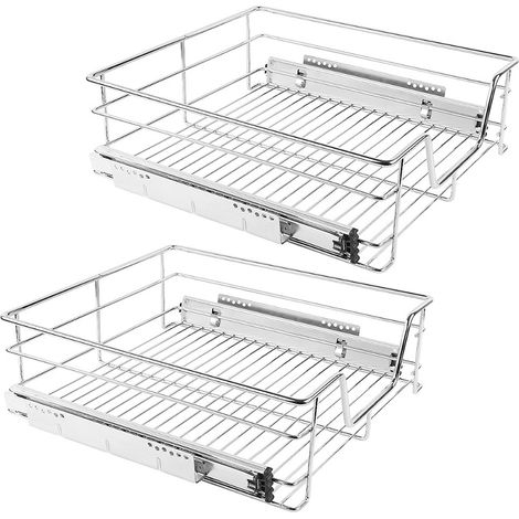 Lot de 2 Panier à tiroir télescopique 46 cm