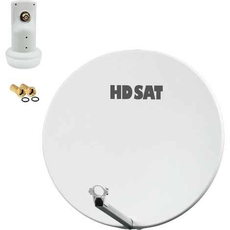 Pack HDSAT Parabole satellite fibre composite Blanche 75cm + LNB Single HD 4K (1/5)