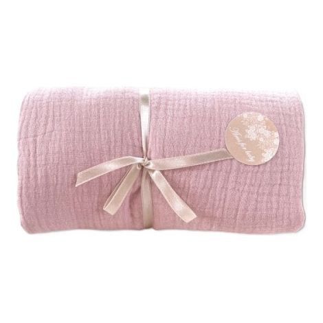 Sábana bajera de muselina para cuna de 120 x 60 cm (rosa empolvado) (1/3)