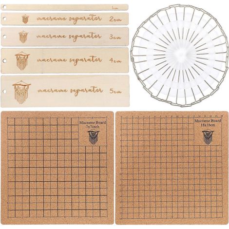 kit de planche à macramé, matériel de macramé pour tresser et nouer, avec épingles et règles-20.50X20.50X1.00CM (1/3)