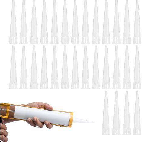 Ensemble de 30 buses à cartouche, embouts de buses à cartouche, buses à cartouche, buses pour pistolet à calfeutrer, applicateurs de buses pour mastics adhésifs et pistolets à calfeutrer (1/5)