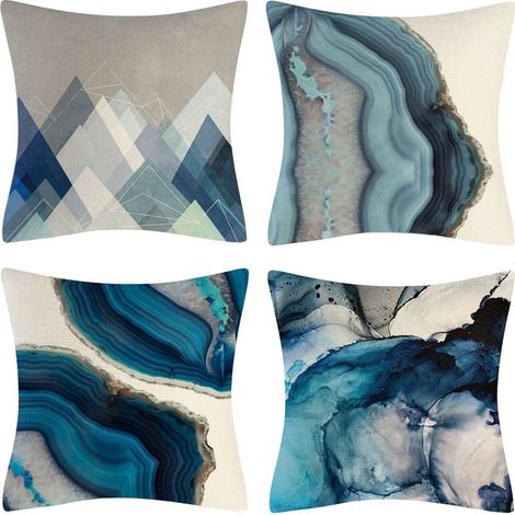 Housse de Coussin, Housse Coussin 45x45cm Lot de 4 Housses de Coussin Taie d'oreiller Décoratif Canapé pour Chambre, Canapé, Chaise, Lit,Jardin (1/5)