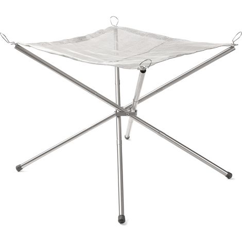 55 cm tragbare Camping-Feuerstelle, faltbarer Außenkamin, Feuerstelle aus Edelstahlgeflecht für Picknick, Lagerfeuer, Terrasse, Garten