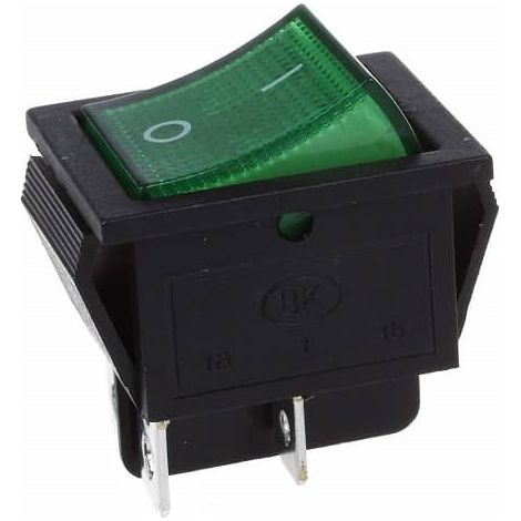 Interruptor basculante ON-OFF DPST 4 vias  Verde 16 A