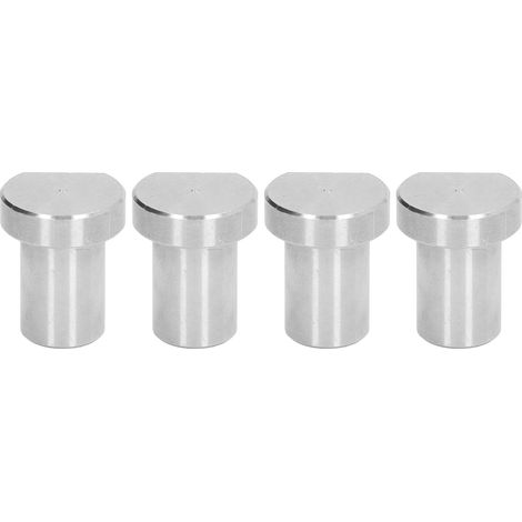 Lot de 4 butées d'établi en acier inoxydable argenté, diamètre 19 mm, pour le travail du bois. (1/5)