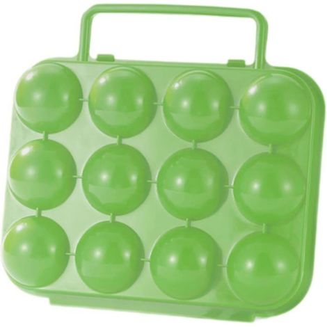Boîte œufs portable 12 compartiments – Avec poignée – Pour camping, randonnée – Compacte (1/5)