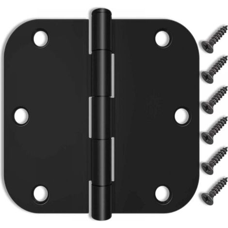 4-Pack 3.5-Inch Door Hinges, Matte Black Door Hinges, Fits Standard Doors/Rooms, Exterior/Interior Doors, Black Finish Hinges, YMYNY (1/4)
