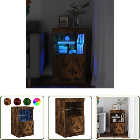 Sideboard - Sideboard mit LED-Leuchten Räuchereiche 41x37x67 cm (1/5)