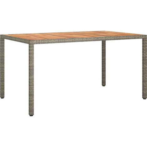 vidaXL Tavolo da Giardino Grigio 150 x 90 x 75 cm polyrattan