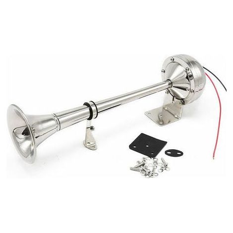 125dB single tube stainless steel horn yacht horn boat horn 12V electric horn car car conversion horn (1/5)