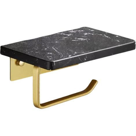 Porte-papier toilette de luxe Nordic Light en marbre, grand format, avec porte-serviettes multifonctionnel et double porte-papier toilette. (1/5)