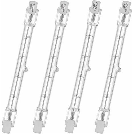 4 pièces Tube halogène HaloLine, base R7S, lampe tube halogène T3, 230V, 300 watts, 118 mm, blanc chaud ,2800K (1/5)