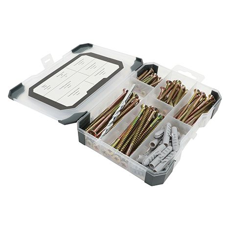 TIMCO Screws, Plug & Drill Bit Gold Mixed Tray - 251pcs