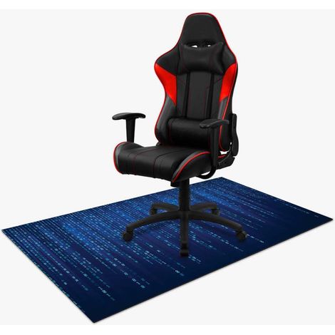 Tappeto Gaming Salva Pavimento Antiscivolo Made in Italy 120x90cm  Matrix blu - 90x120 cm (1/3)
