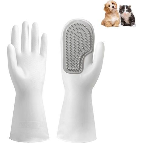 Gants de toilettage et de démêlage brevetés, doux et efficaces pour animaux de compagnie (1/4)