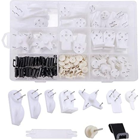 169 Pièces Sans Traces Crochet de Mur Dur, Crochet de cadre, Crochet de Suspension pour Cloison Sèches, pour Accrochez des Cadres Photo, Horloges