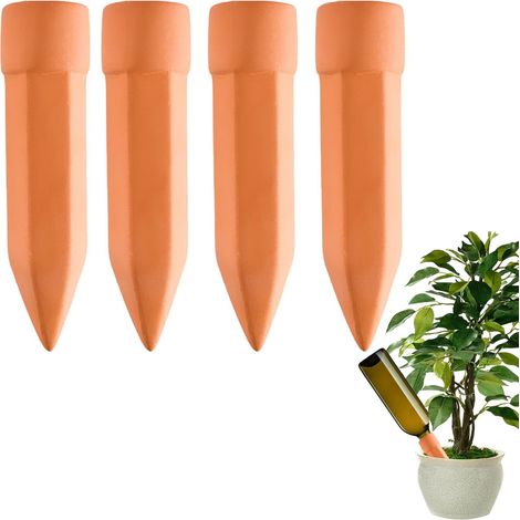 Lot de 4 Ollas, Arrosage goutte à goutte, Argile poreuse, Système automatique, Plantes intérieur extérieur (1/5)