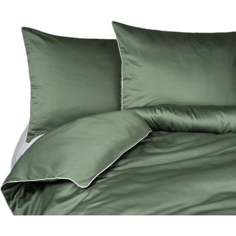 Set di biancheria da letto in macosatin di puro cotone 160x200 verde di alta qualità (1/5)