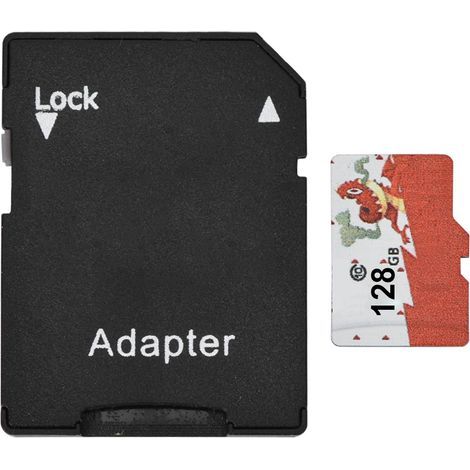 1pc Carte Mémoire Micro SD 80M/S Rapide avec Adaptateur TF pour Téléphone, Ordinateur, MP3/4 (128G) (1/5)