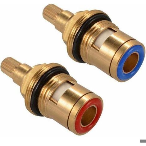 Tête de robinet,Tete A Disques Ceramique, Paire de cartouches céramique universelles de rechange pour robinet, 1/2" Quart de tour (1/4)