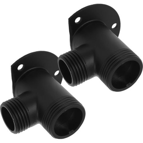 Lot de 2 supports muraux pour flexible de douche en cuivre noir, offrant un support fiable pour baignoire et douche autoportantes. (1/5)