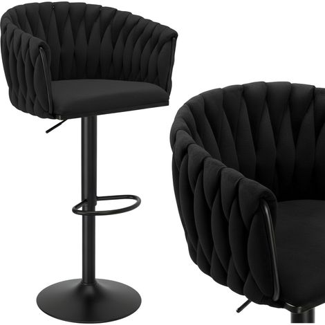 Sgabello da bar Cofton in velluto nero (1/5)