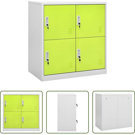 vidaXL Casier mural - Armoire à casiers Gris clair et vert 90x45x92,5 cm Acier (1/5)