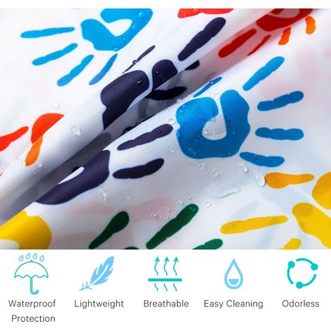 Lot de 2 tabliers de peinture sans manches avec poches pour enfants de 2 à 7 ans, bleu et rose. (1/5)