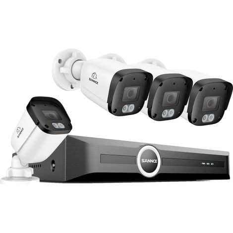Caméra de surveillance, résolution 5 MP, capacité de vision nocturne, 8CH 4Pcs Caméra, 2T (1/2)