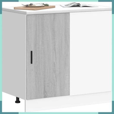 854294 Meuble sous évier 'Lyon' en bois d'ingénierie Sonoma gris (1/5)